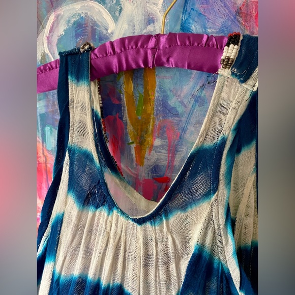 Summer FREE PEOPLE Tie Die Gauze Maxi Dress Beach Pool Cover Up Vacation Dream💖 - Picture 6 of 8